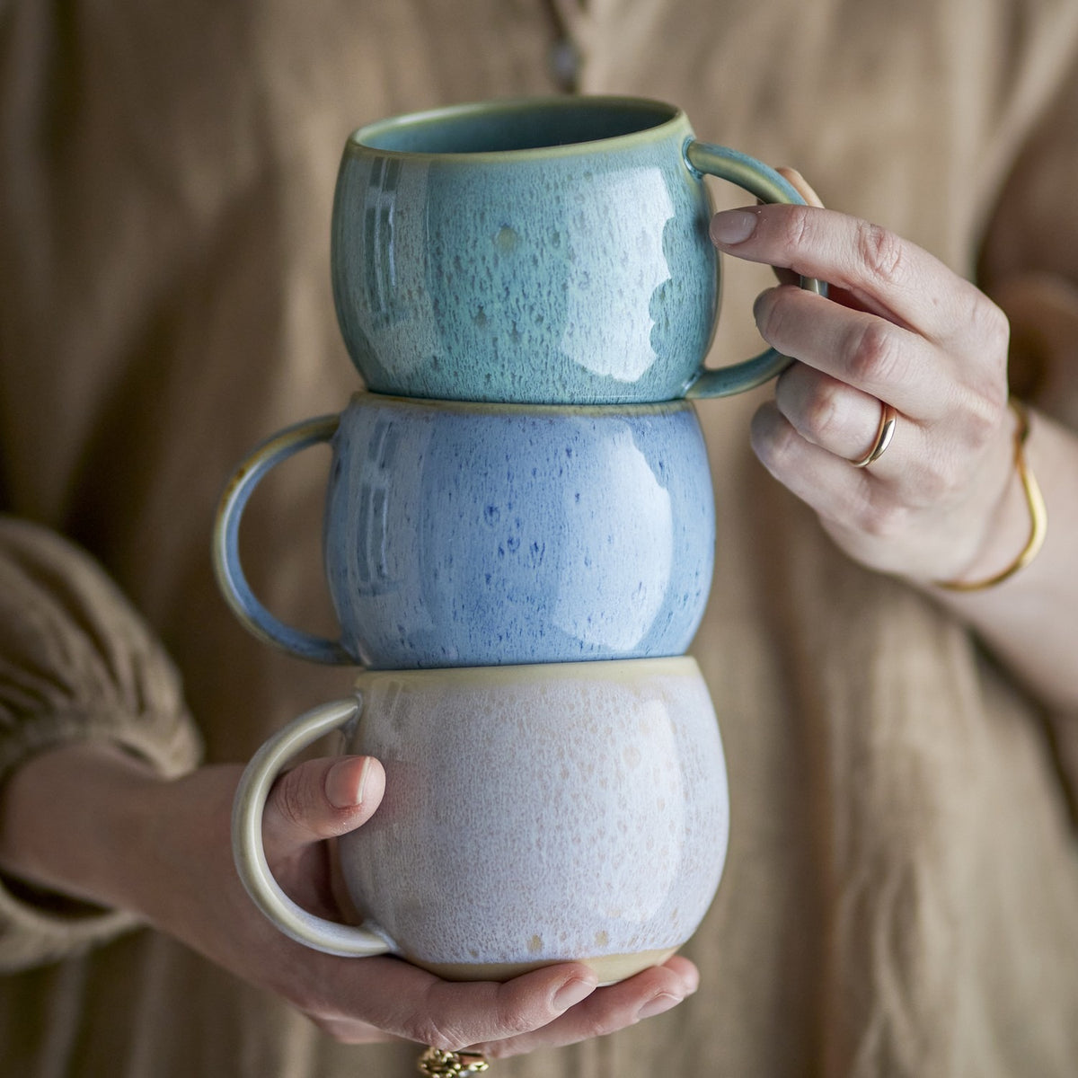 Harriet Stoneware Mugs 420ml Set of 3 - Multi
