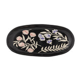 Amberly Floral Stoneware Platter 41x19.5cm - Black
