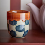 Check Checked Stoneware Cups 375ml Set of 4 - Multi