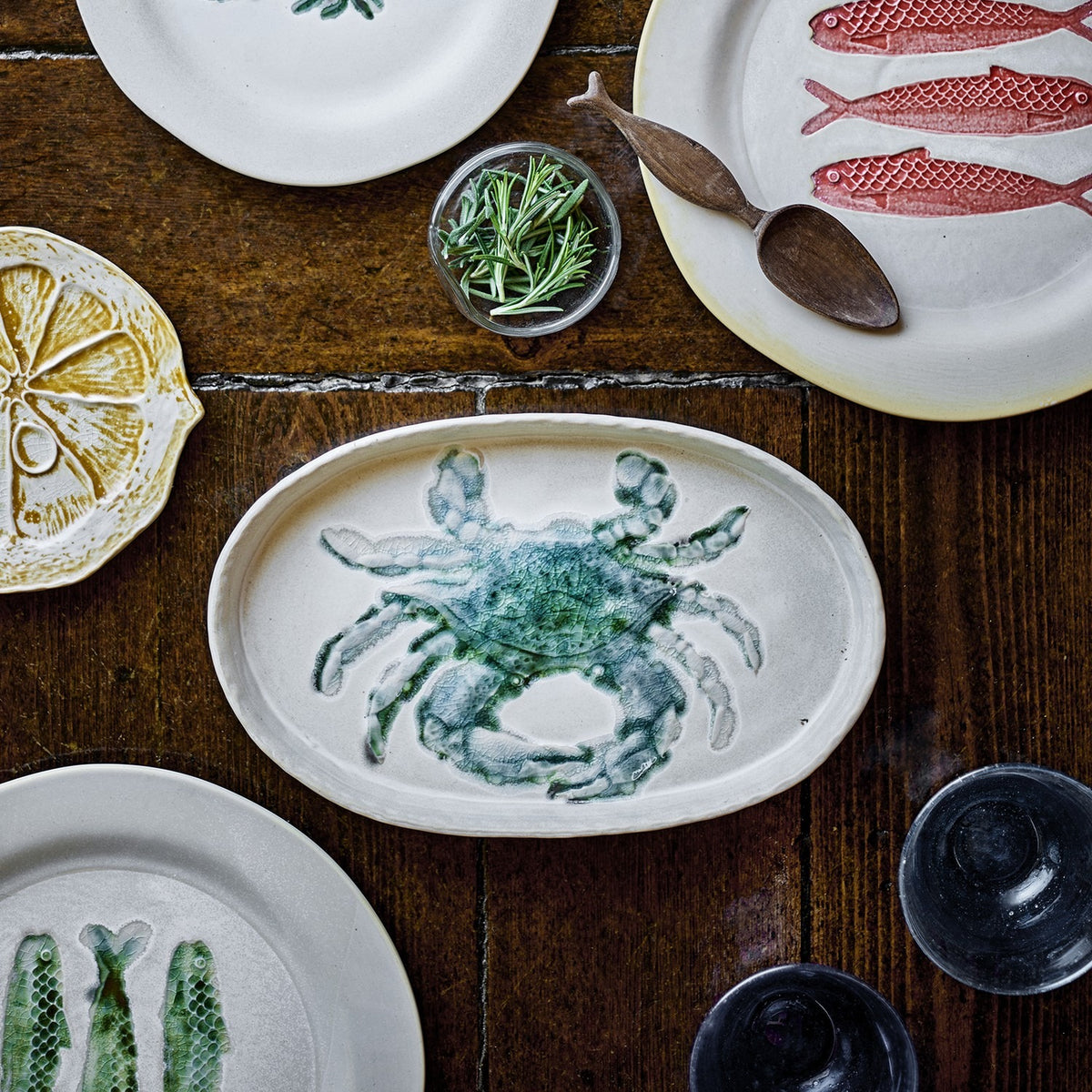 Hadden Stoneware Plates 29x18cm Set of 4 - Cream
