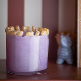 Edger Wavy Glass Tealight Holder - Purple