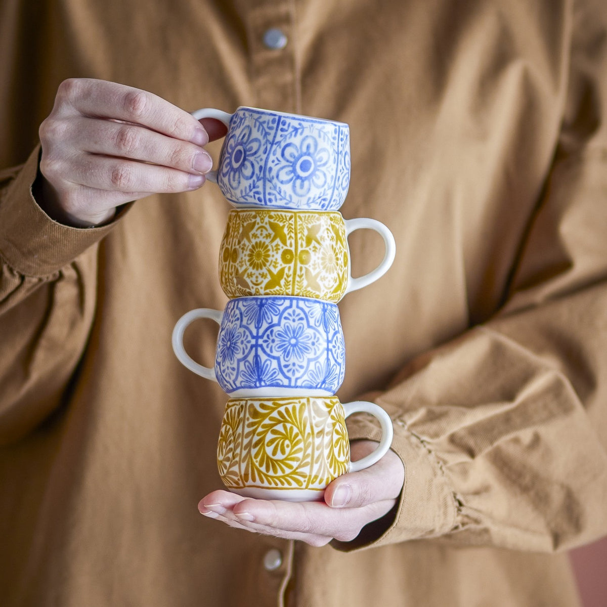 Milton Stoneware Espresso Cups 155ml Set of 4 - Multi