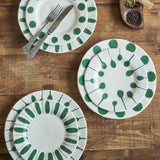 Linora Stoneware Dinner Plates Set of 3 - Green