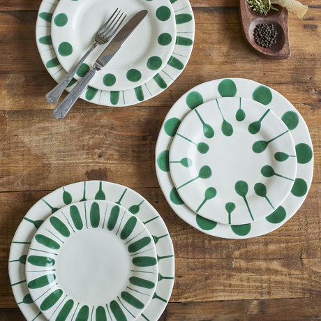 Linora Stoneware Dinner Plates Set of 3 - Green