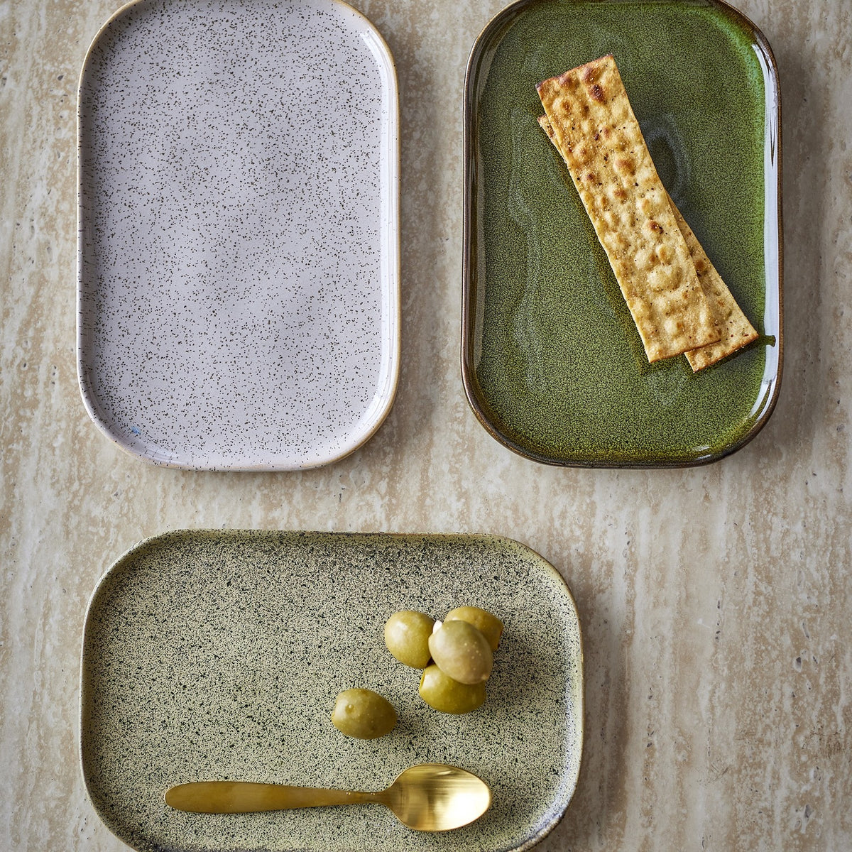 Addison Stoneware Plates Set of 3 - Green