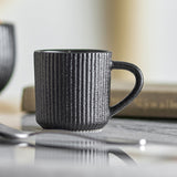 Neri Ribbed Stoneware Espresso Cup 75ml - Black