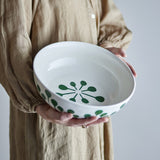 Linora Floral Stoneware Bowl 28cm - White
