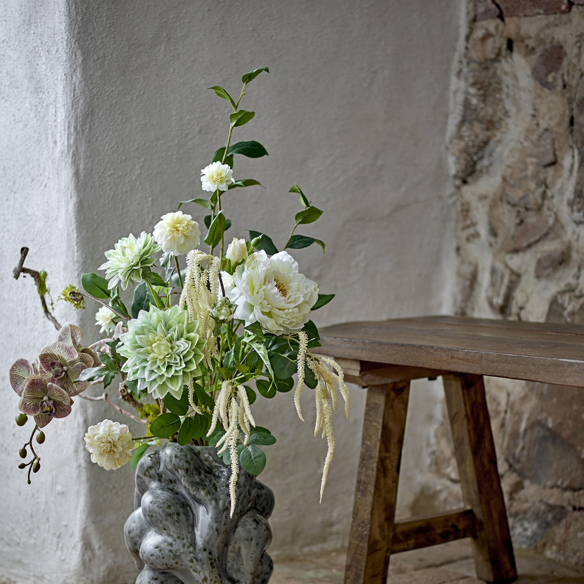 Rise Artificial Bouquet - White