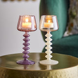 Daze Fluted Glass Tealight Holders Set of 2 - Multi