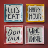 Soline Square Stoneware Plates Set of 4 - Multi