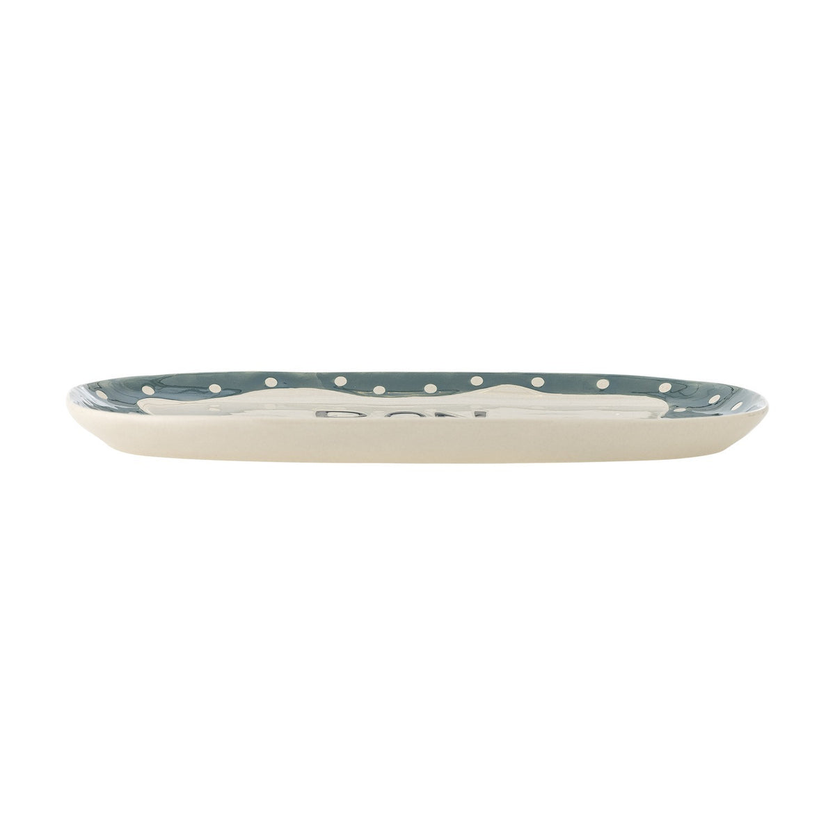 Soline Dotted Stoneware Platter 40x25cm - Multi