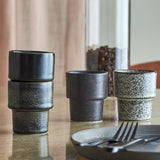 Ewan Black Stoneware Espresso Cups 75ml Set of 4 - Multi