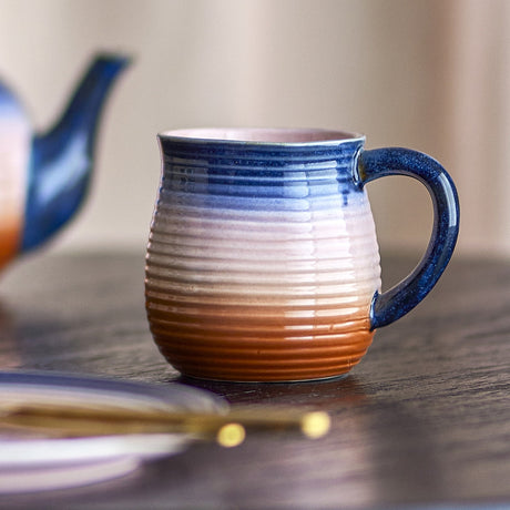 Tatum Ribbed Stoneware Cups 200ml Set of 4 - Multi