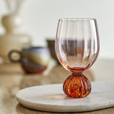 Taurin Ribbed Wine Glass - Pink