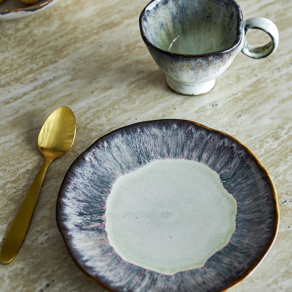 Imogen Grey Stoneware Plate - Multi