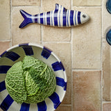 Shakti Striped Stoneware Bowl 26cm - Blue