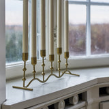 Kiri Wavy Iron Candle Holder - Brass