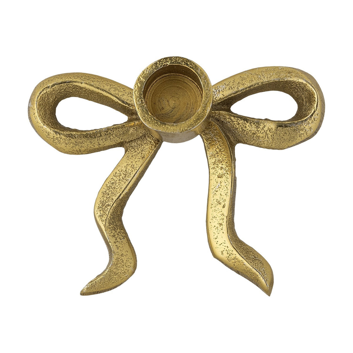 Nanda Bow Aluminium Candle Holder - Gold