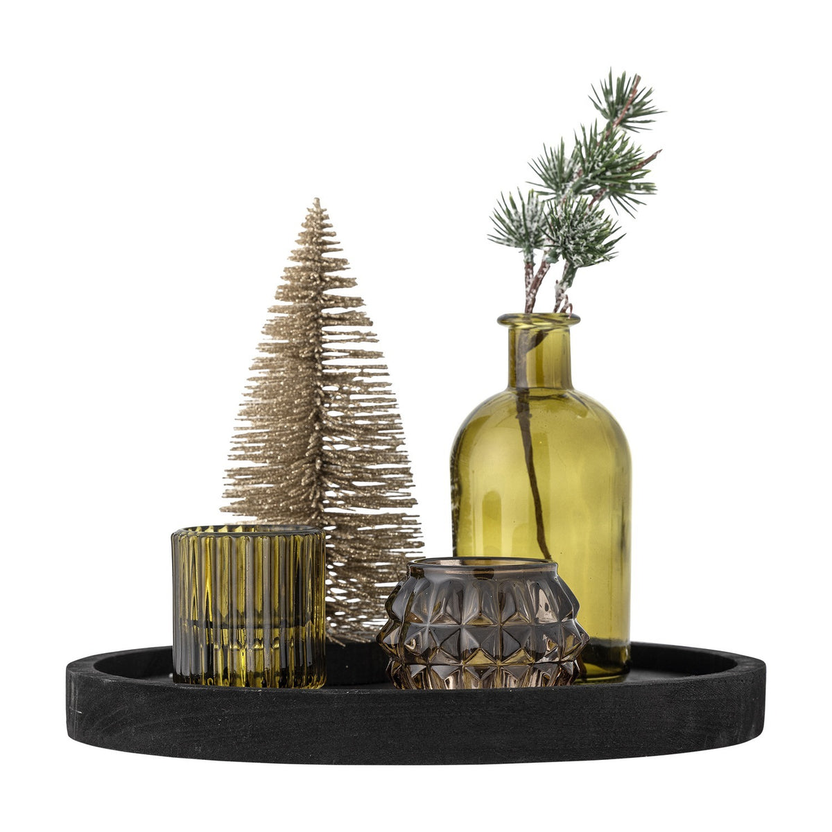 Sanga Round Trays with Tealight Holders Set of 6 - Green