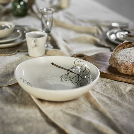 Aubrin Crackle Stoneware Bowl 26cm - Cream