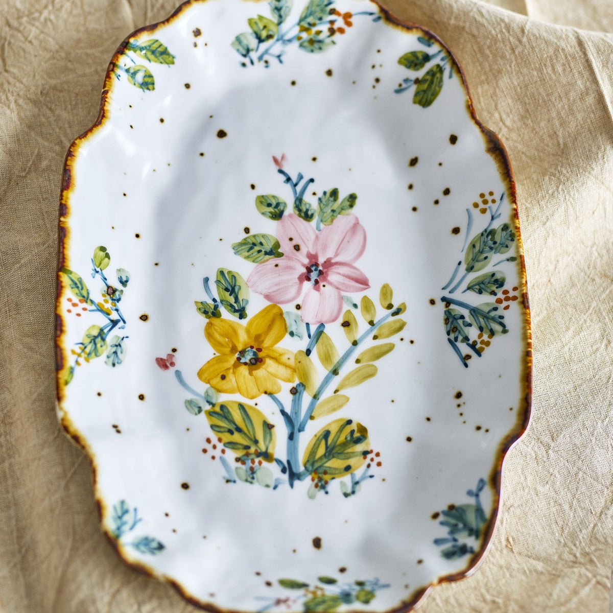 Savina Floral Stoneware Platter - Multi