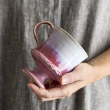 Odile Wavy Stoneware Mugs 250ml Set of 4 - Pink