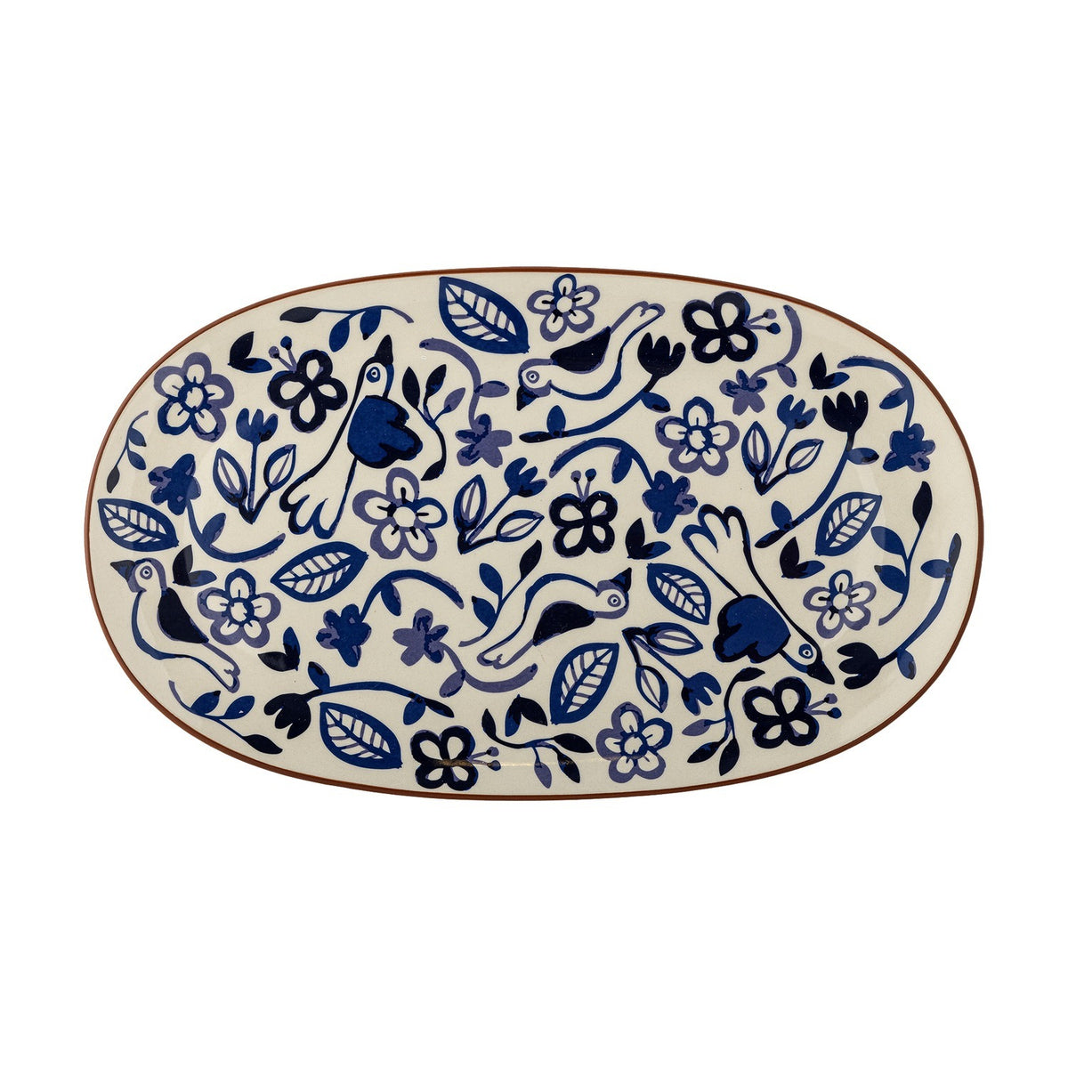 Figuria Oval Stoneware Platter - Blue