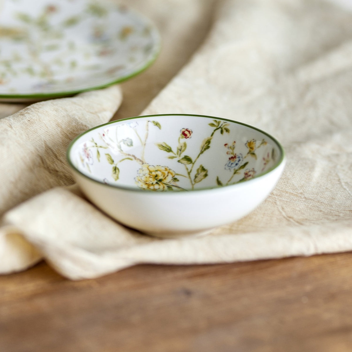 Bloomie Floral Stoneware Bowls 12cm Set of 4 - Cream