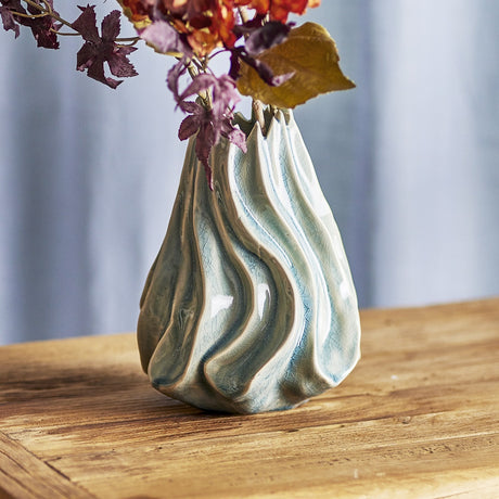 Dilara Stoneware Vase 18cm - Blue