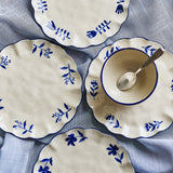 Eimy Floral Stoneware Side Plates Set of 4 - Cream
