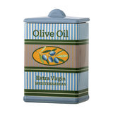 Stefano Striped Stoneware Storage Jar with Lid 1000ml - Multi