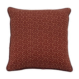 Zharai Geometric Cotton Cushion - Red