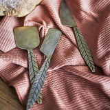 Citra Leaf Iron Cheese Knives Set of 3 - Brass