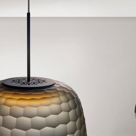 Adamas Smoke Grey Glass LED Pendant Light 23cm