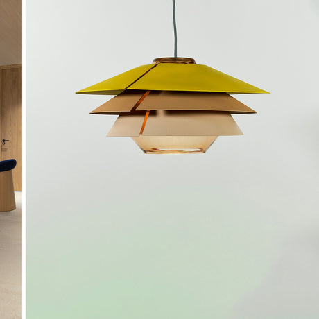 Overlay S50 Cognac Glass Tiered Pendant Light