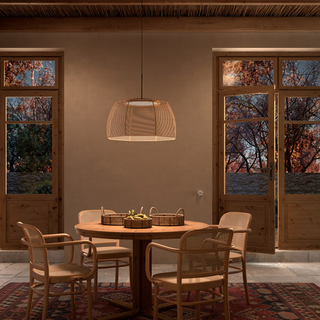 Tanit S/61 Fabric LED Pendant Light - Matt Black & Beige