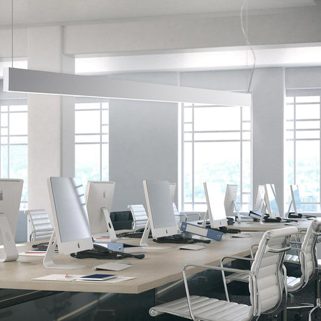 Giano Aluminium Linear LED Pendant Light 201.8cm - White