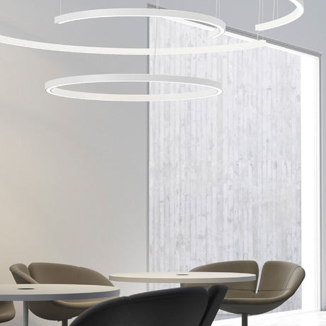 Brooklyn Round 360° Aluminium Ring LED Pendant Light 195cm