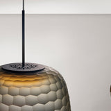 Adamas Smoke Grey Glass LED Pendant Light 33cm