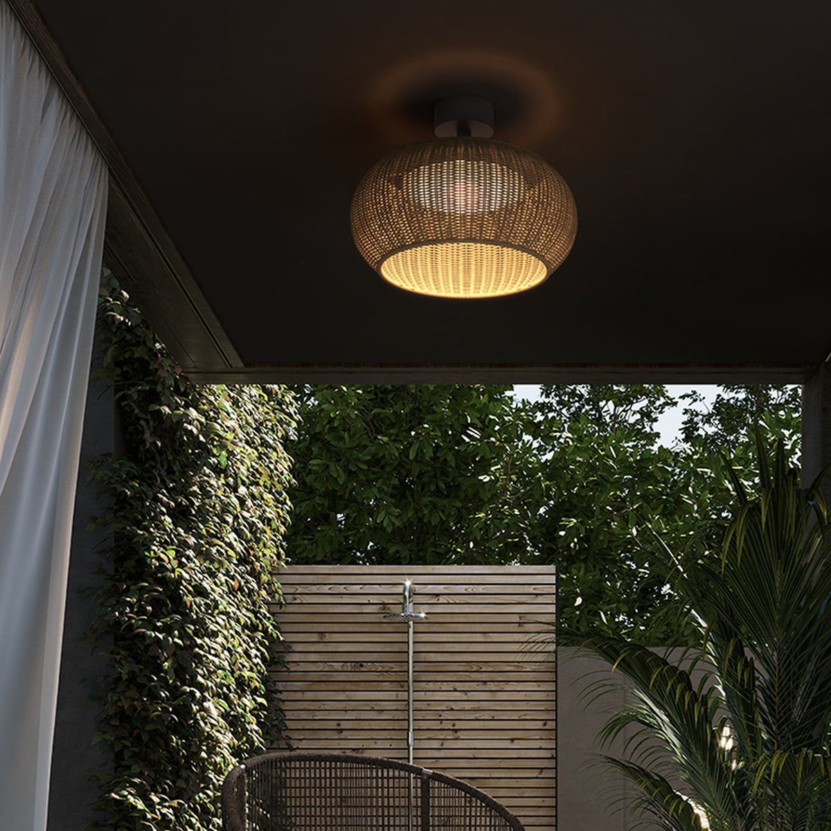 Perris PF/47 Globe LED Outdoor Ceiling Light - Beige