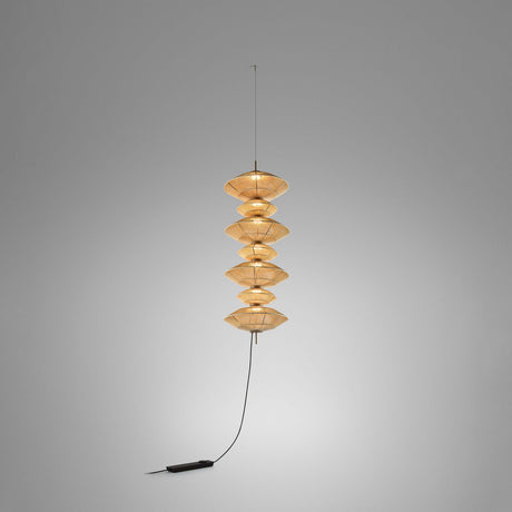 Yuyun S/7C/I Fabric LED Pendant Light - Satin Beige
