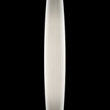 Maxi P/180 outdoor floor lamp, tall slim white polyethylene column with fine vertical ribs tapering at the ends, integrated LED, shown against a plain black background.