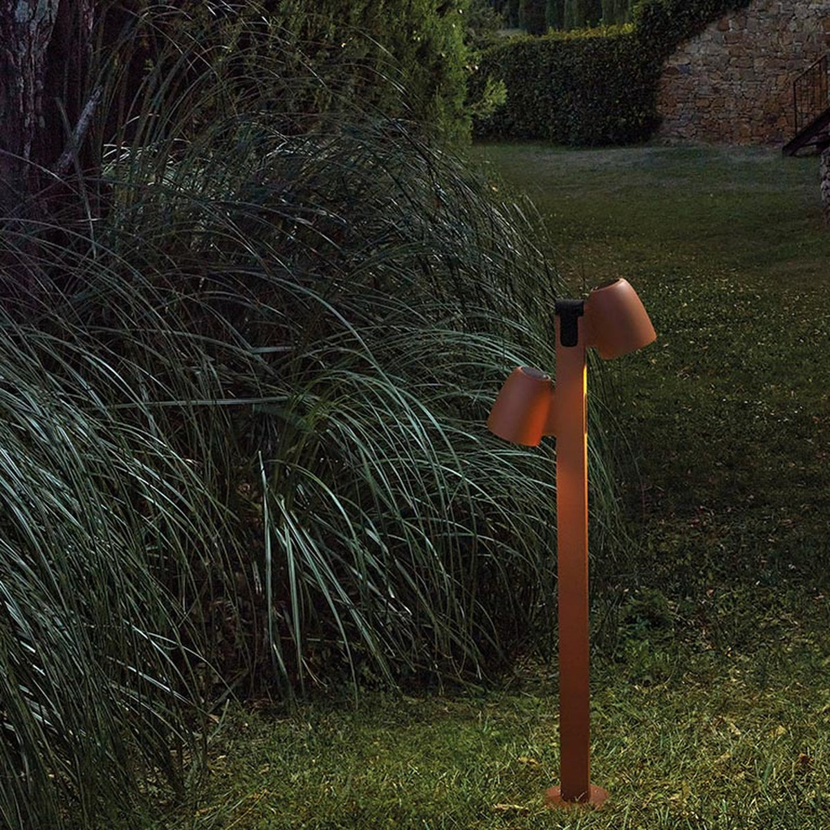 Nut B/90/2L 2 Light LED Bollard Light - Textured Terracotta