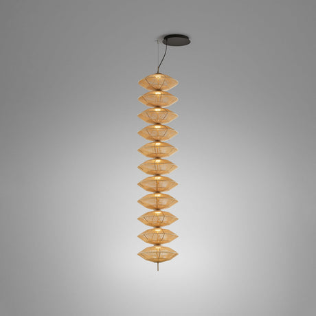 Yuyun S/11L Fabric LED Pendant Light Without Canopy - Satin Beige