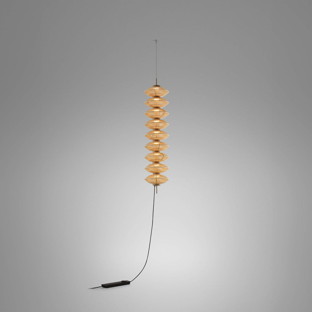 Yuyun S/9S/I Fabric LED Plug-in Pendant Light - Satin Beige