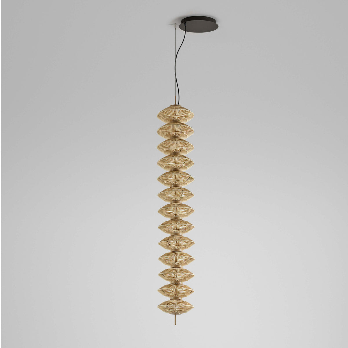 Yuyun S/13S Fabric LED Pendant Light Without Canopy - Satin Beige