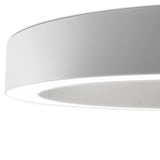 Close-up of the Silver Ring Aluminium Wall & Ceiling Light, 183cm, showing a slim white circular ring with integrated LED edge lighting against a plain white background.