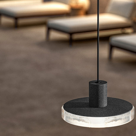 Venexia Glass LED Outdoor Pendant Light - Micaceous Grey