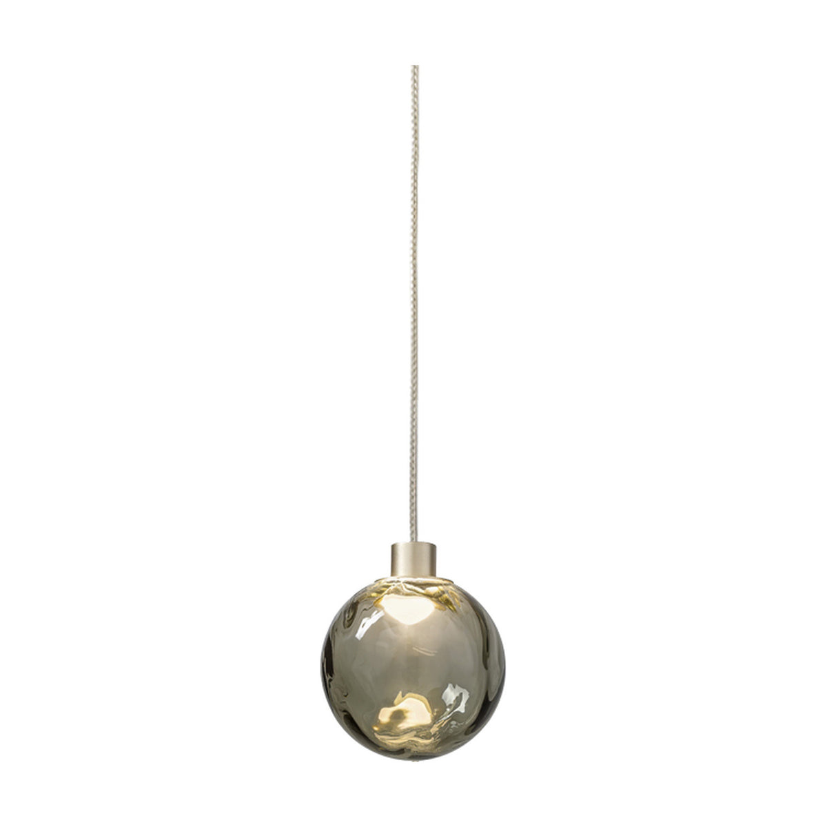 Murané Smoke Grey Glass Sphere Pendant Light 10cm - Champagne