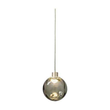 Murané Smoke Grey Glass Sphere Pendant Light 10cm - Champagne